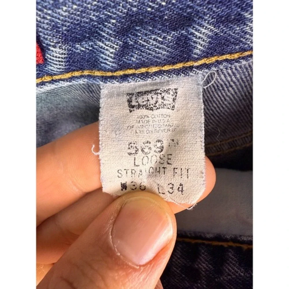 VTG Y2K Levis 569 Jeans 36x34 Stonewash Loose Straight RedTab Baggy Skate Grunge
